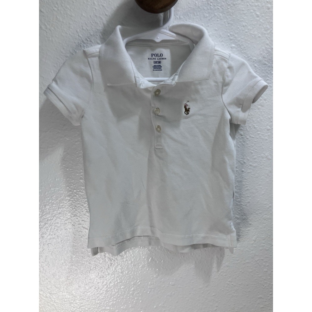 Polo Ralph Lauren Girls 3T White Polo Classy Preppy Multi Color Polo Player